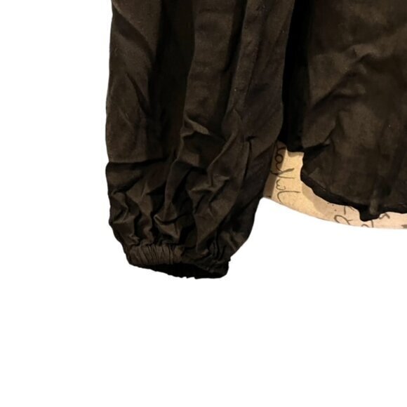 $70‎ Young Fabulous & Broke Women's Black Sheer Blouse Loop Button High-Lo NWT - Picture 6 of 16